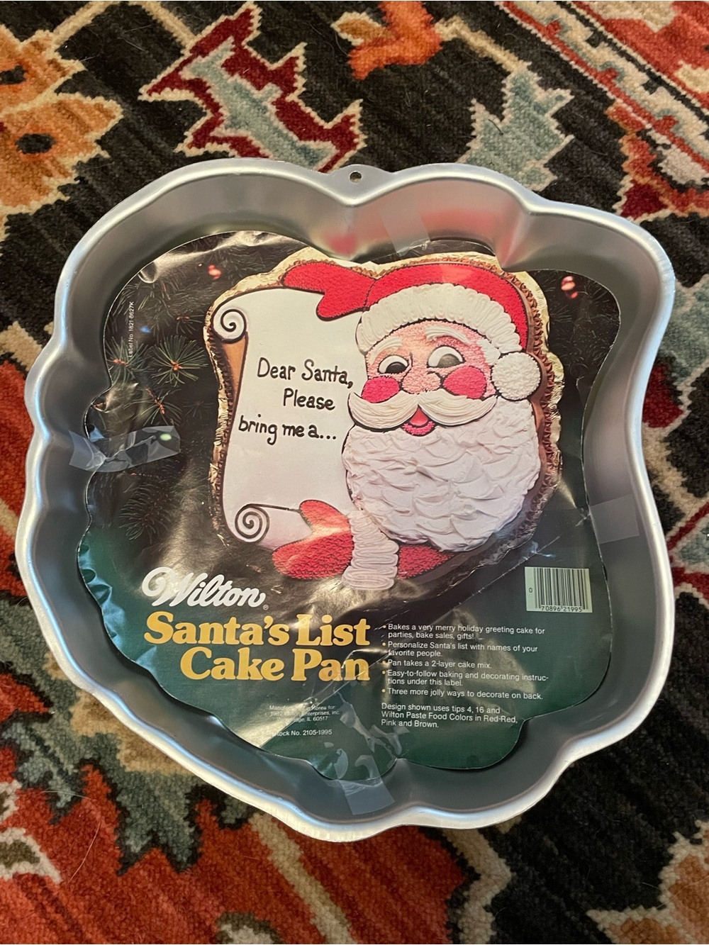 Wilton: SANTA'S LIST CAKE PAN #2105-1995 with Insert Vintage 1982 Christmas